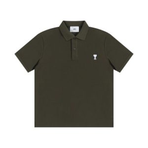 Ami Paris Polo T-Shirt Army Green