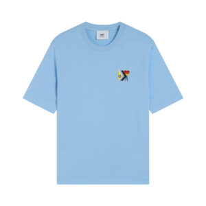 Ami Paris Pride Organic Cotton T-Shirt Sky Blue