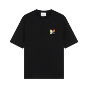 Ami Paris Pride Organic Cotton T-Shirt Black
