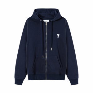 Ami Paris De Coeur Hoodie Navy Blue