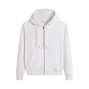 Ami Paris Ami De Coeur Zip-Up Hoodie White