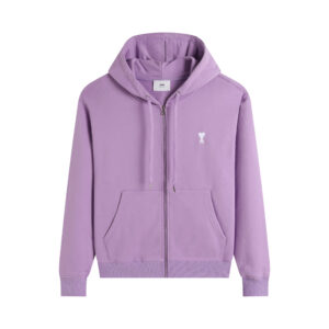 Ami Paris Ami De Coeur Zip-Up Hoodie Pink