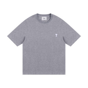 AMI Paris Cropped T-Shirt Gray