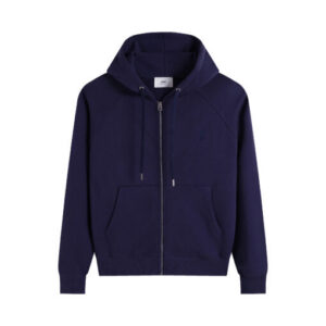 Ami Paris Ami De Coeur Zip-Up Hoodie Purple