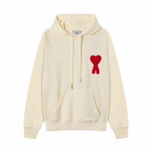Ami Paris De Coarse Wool Hoodie White