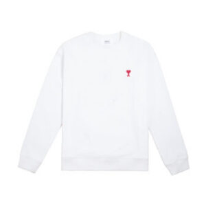 Ami Paris De Coeur Long Sleeved Sweatshirt White