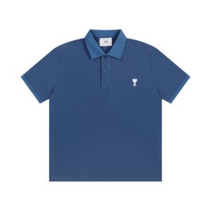 Ami Paris Polo T-Shirt Blue