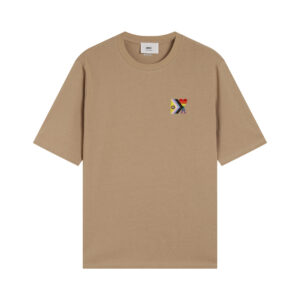Ami Paris Pride Organic Cotton T-Shirt Beige