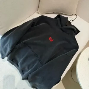 Balenciaga Hoodie Suede Black