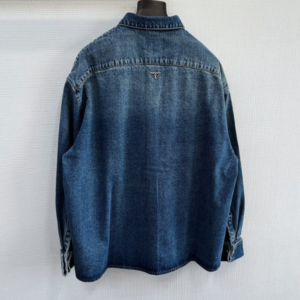 Prada Corduroy Shirt Jacket Blue