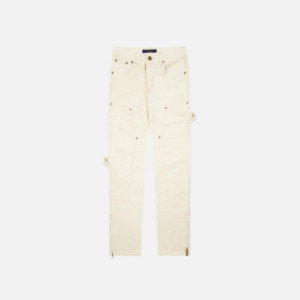 LV Garment-Dyed Denim Carpenter Pants Off-White