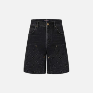 LV Monogram Workwear Denim Shorts Black
