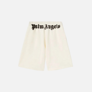 Palm Angels Logo-Print Cotton Track Shorts Off-White