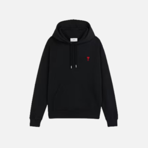 Hoodie Red Heart With Black Ami