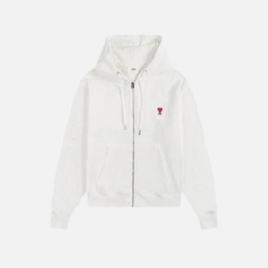 Hoodie White With Red Heart Ami