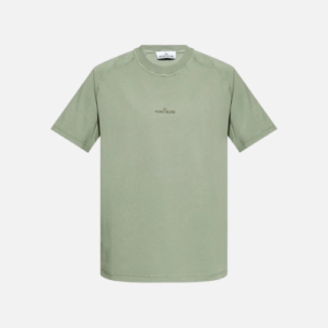 Stone Island Institutional Print Garment-Dyed T-Shirt Sage Green