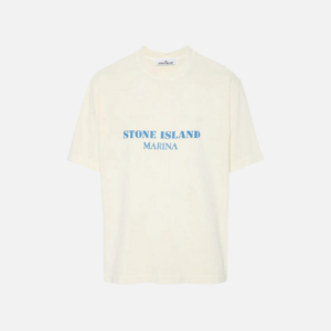 Stone Island Marina Old Effect Logo T-Shirt Butter