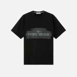 Stone Island Garment Dyed Embroidery Logo T-shirt Black