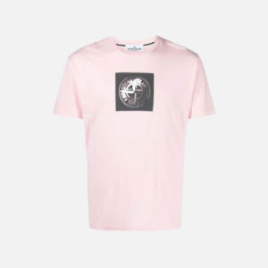 Stone Island 2NS83 Institutional One Print Cotton T-shirt Pink