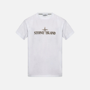 Stone Island Logo-Embossed Cotton T-shirt White