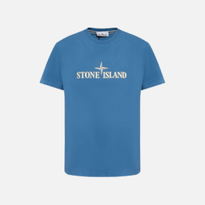 Stone Island Logo-Embossed Cotton T-shirt Blue