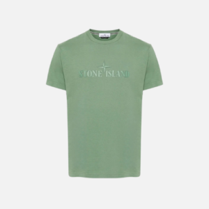Stone Island Logo-Embossed Cotton T-shirt Sage Green