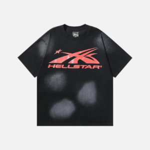 Hellstar Sport Logo Gel Black T-Shirt Red