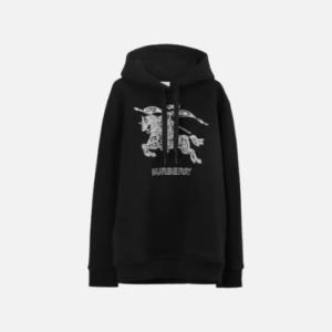 Burberry Embroidered Logo Hoodie Black