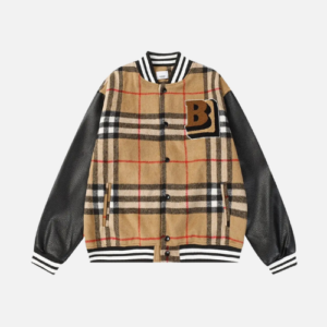 Burberry Jacket White Brown Check & Black