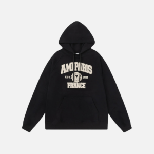 Hoodie Black White Writing Ami