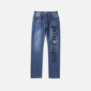 Palm Angels Logo-Print Denim Jeans Blue