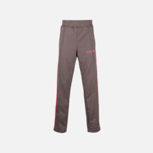Palm Angels College Slim-Fit Track Pants Dark Grey With Magenta Side Stripe