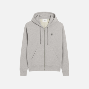 Hoodie Grey Texture With Mini Heart Ami