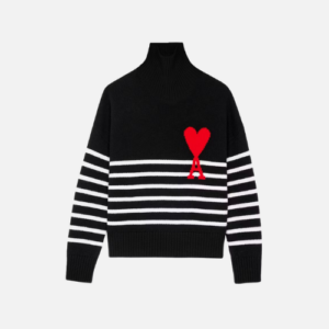 Hoodie Black & White Red Heart Ami