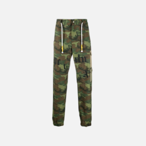 Palm Angels Camouflage-Print Cargo Trousers Green Cotton