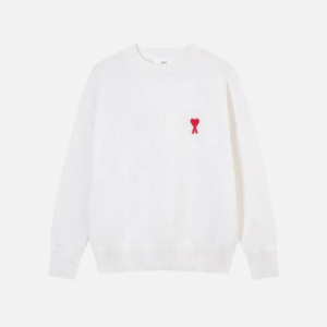 Hoodie White Red Heart Ami