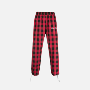 Palm Angels Check Print Track Pants Red And Black