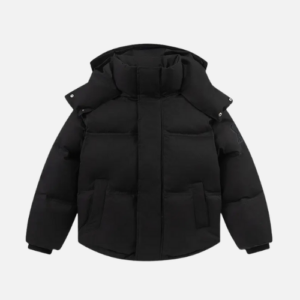 AMI Paris Black Hooded Puffer Jacket