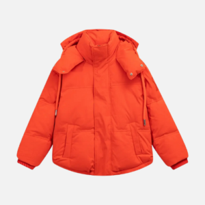 Ami Paris Logo Down Jacket Orange