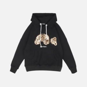 Hoodie Palm Angels In Black And Gold