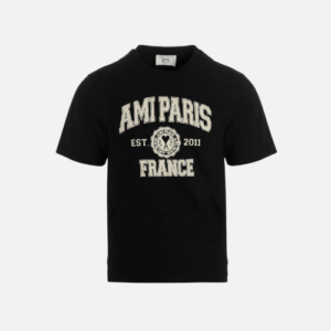 AMI Paris France T-Shirt Black Cotton