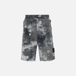 Stone Island D Camo Logo-Patch Shorts Grey