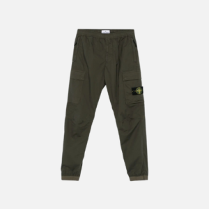 Stone Island Stretch-Cotton Cargo Trousers Khaki Green