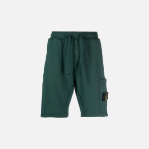 Stone Island Logo-Patch Track Shorts Forest Green Cotton