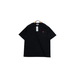 Ami Paris De Coeur Organic Cotton Jersey T Shirt Black