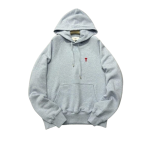 Ami Paris Hoodie White Grey