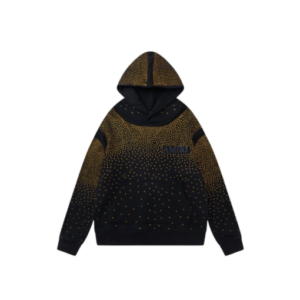 Amiri Crystal Embellished Hooded Cotton Sweatshirt Black