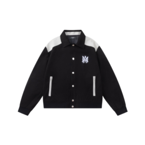 Amiri Embroidered Black Jacket With White Logo