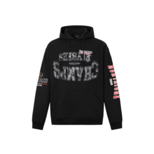 Balenciaga Paris Logo Print Hoodie Black