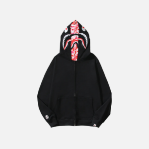 Hoodie Black Red Print Bape